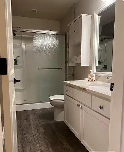 Gorgeous bathroom with top of the line finish