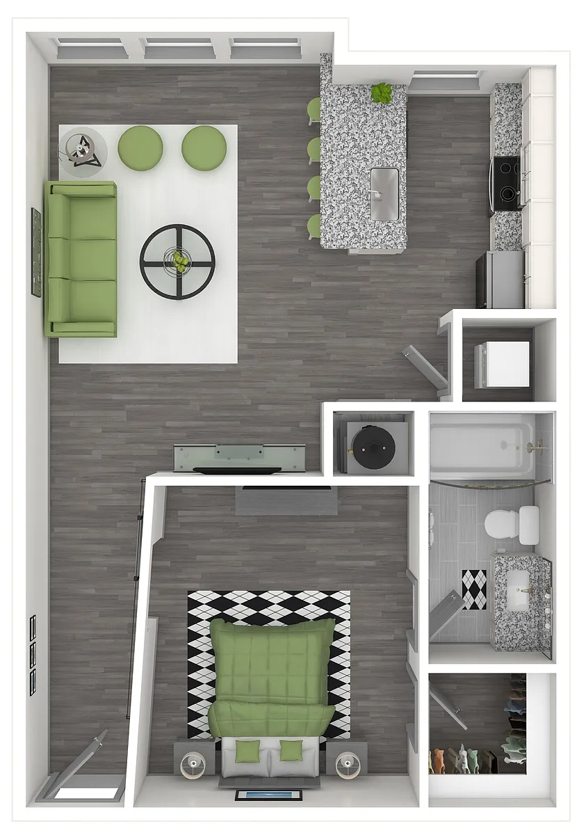 Floor plan The Lapis (S1.1) | 674 SF