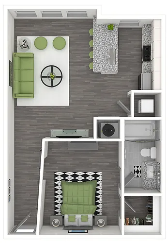 Floor plan The Lapis (S1.1) | 674 SF