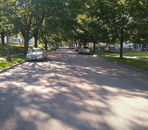 Quiet residential tree-lined street