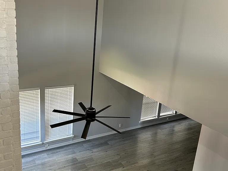 Just wanted to take a picture of the ceiling fan over the living room leading into the dining area.