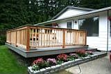 Entertainment size trek deck at entrance to home 
