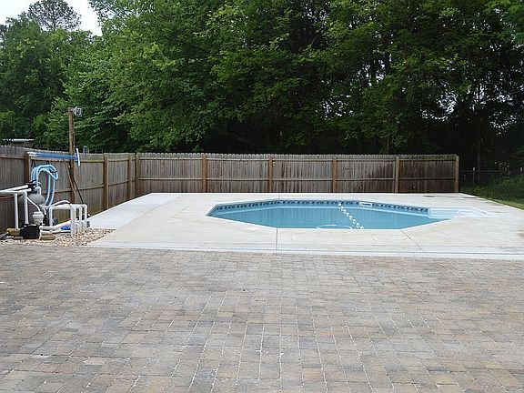 Patio made with stone bricks