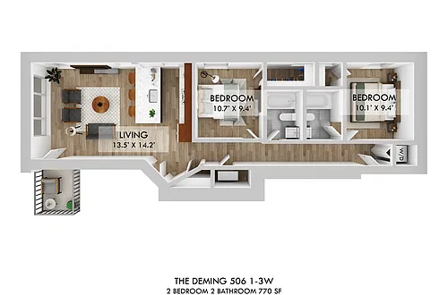 Floor plan Two Bed/Two Bath