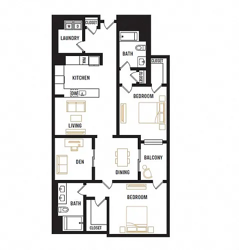 Floor plan B2A + Den