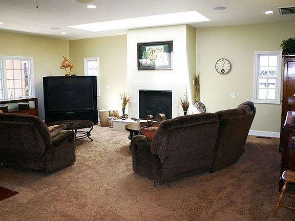 Family Room Fireplace and Skylite