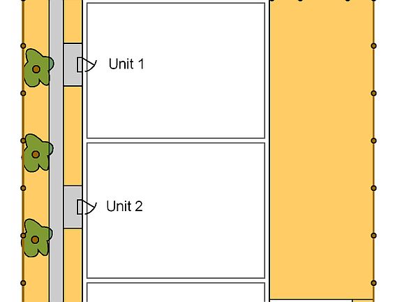 Site Plan - Three reserved parking spaces for each unit