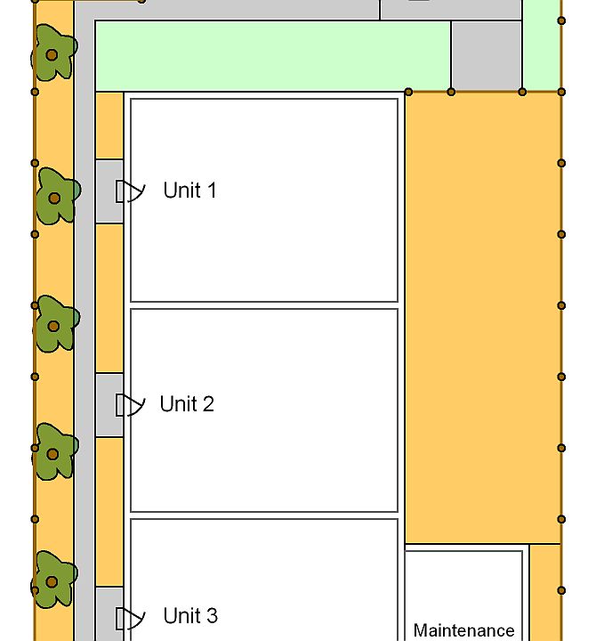 Site Plan - Three reserved parking spaces for each unit