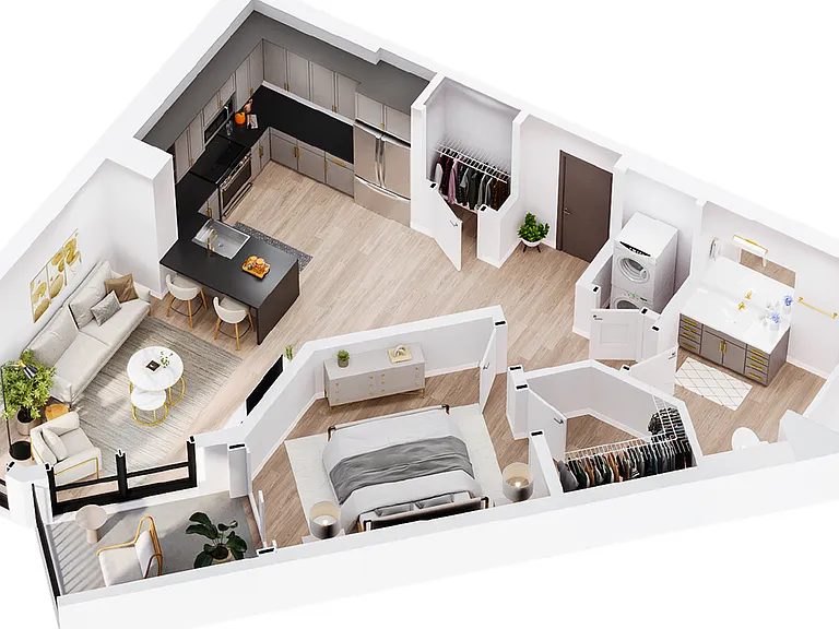 3D Garnet - One Bedroom Floor Plan - Salt Lake City, UT 3D Garnet - One Bedroom Floor Plan - Salt Lake City, UT