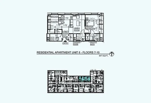 Floor plan Unit 6 - Floors 7-10