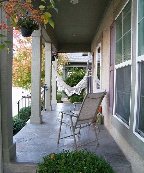Hammock hooks on front porch