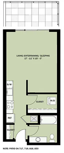 Floor plan Studio 1 Bath A3