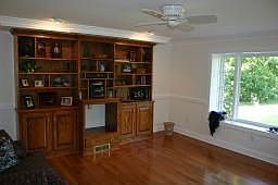 Built in's made by owner, Hardwood Flooring 