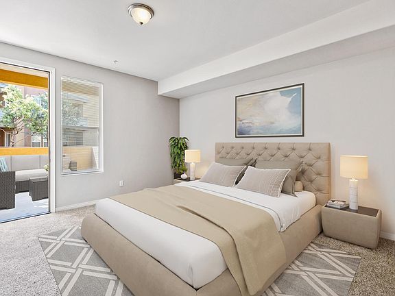 One Bedroom Floor Plan has a Patio and Walk-In Closet