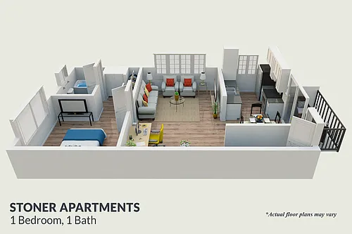 Floor plan 1 Bedroom 1 Bath