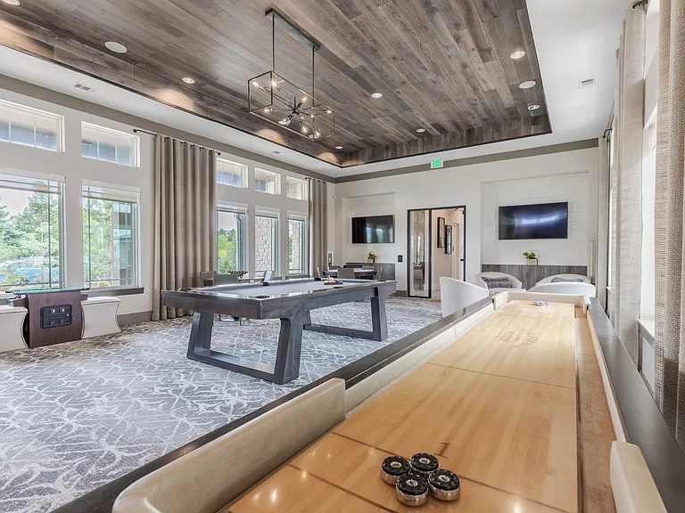 Game Room With HD TV's, Billiards And Shuffle Board