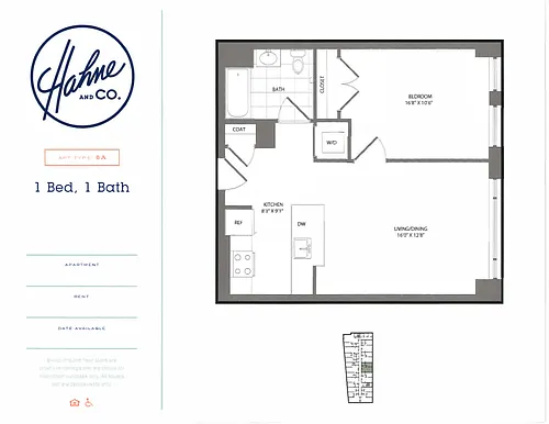Floor plan 1 Bedroom / 1 Bathroom