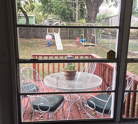 view from sun room to deck