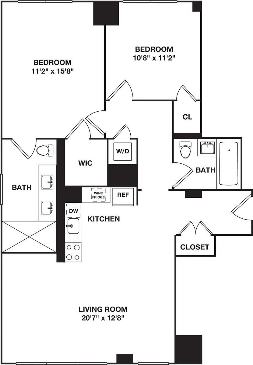 Floor plan Two Bedroom 12A