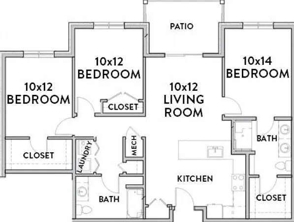 3 Bedroom A Floor Plan with Room Dimensions 3 Bedroom A Floor Plan with Room Dimensions