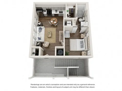 Floor plan 1 Bed Carriage Olive Twin