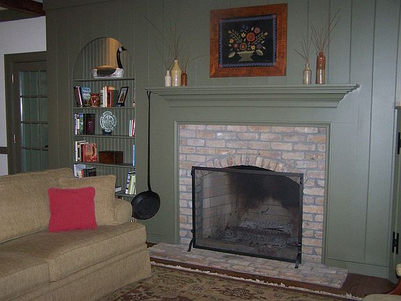Fireplace in Gathering room.