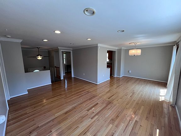 Open living areas on the main level.