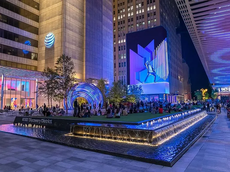 Music and entertainment take center stage at AT&T Discovery District, lighting up Dallas nights.
