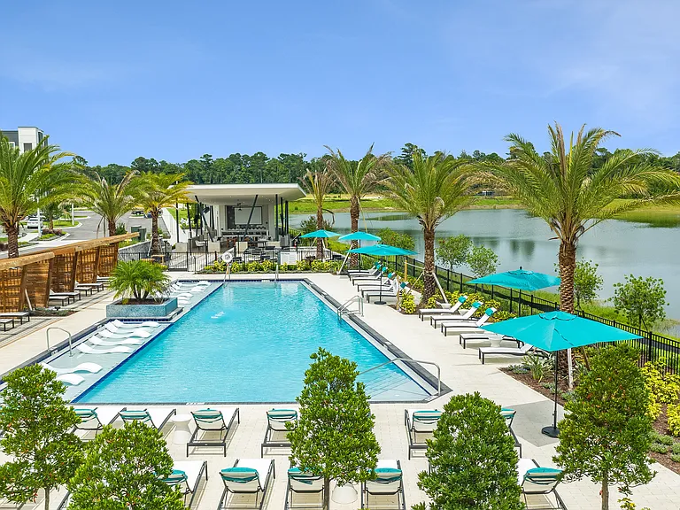 Make every day feel like a resort day with a sparkling swimming pool steps from your front door.