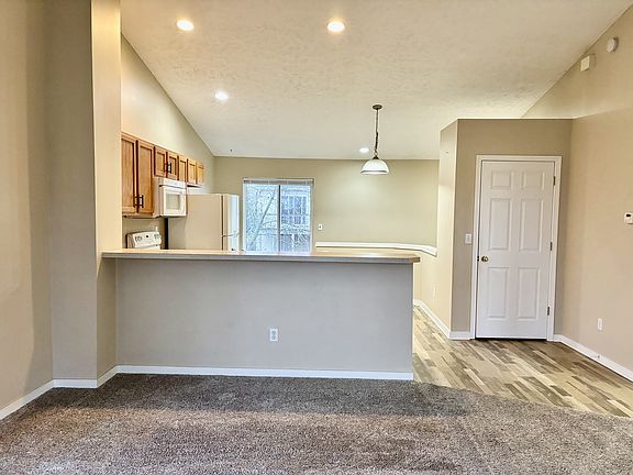 View from livingroom to kitchen; pantry on right