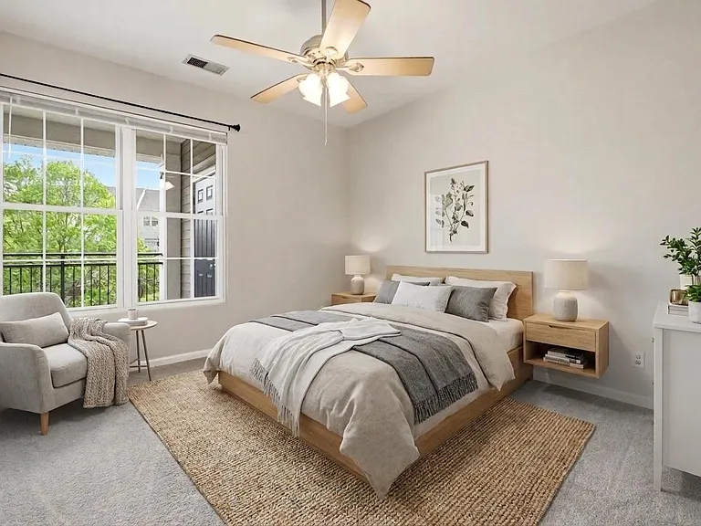 Bedroom 2 with large windows