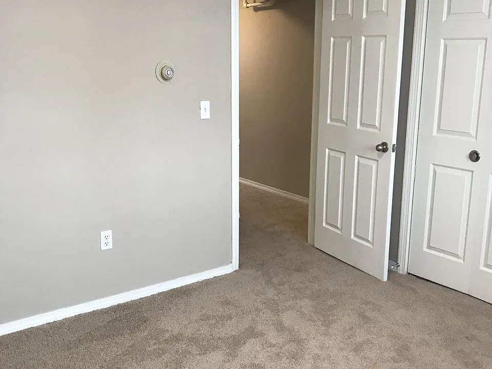 Apartment living room with carpet flooring