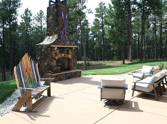Outdoor fireplace backyard 