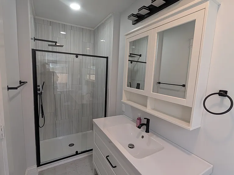Everything in the bathroom is brand new