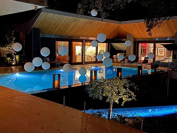 Night View of Pool House