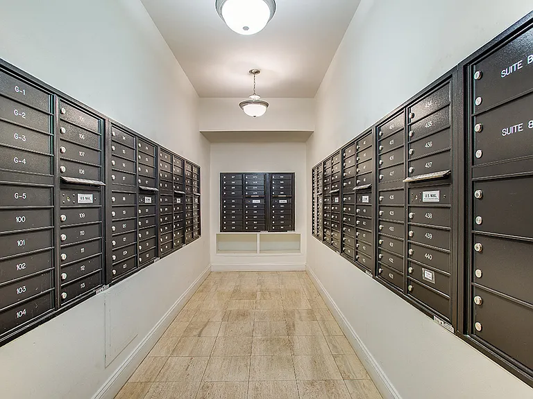Mail room with post boxes