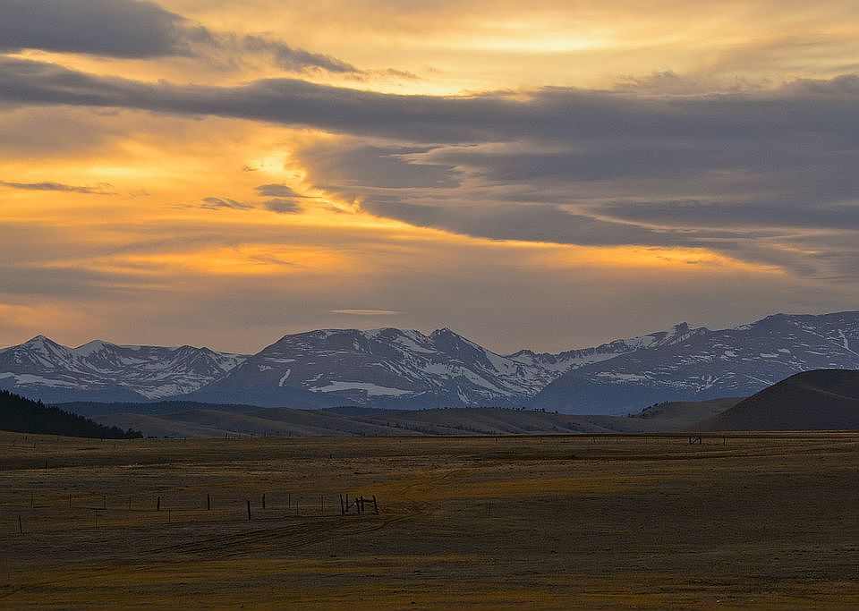 Sunset facing SW from land