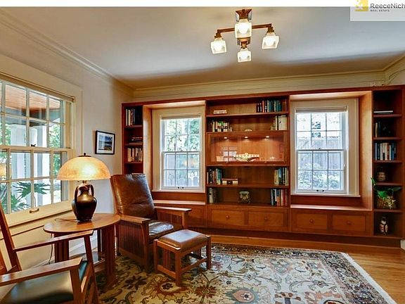 Main Floor Study/Den with Custom Cherry Built-ins