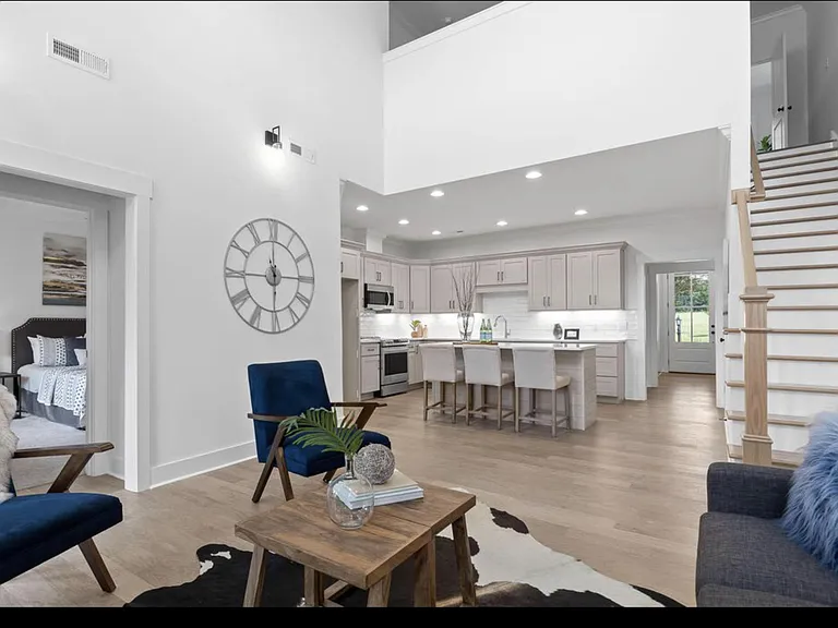 Open plan kitchen. Master bedroom off living room.