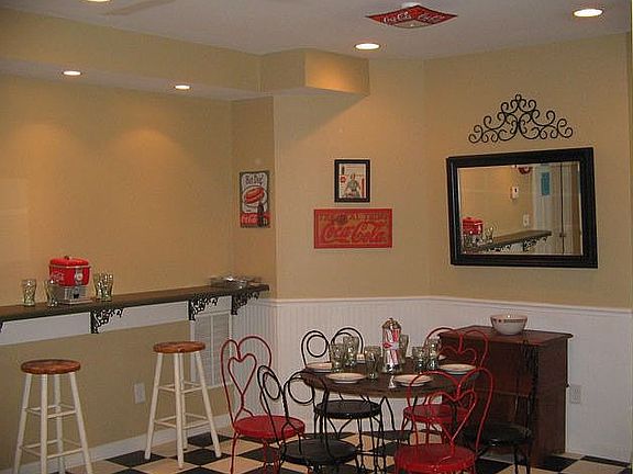 Finished basement with Coke Diner!