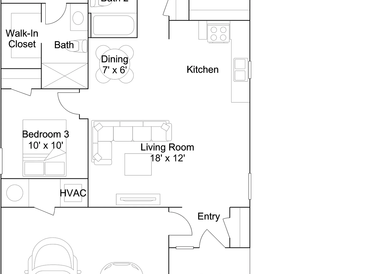 3 bed, 2.0 bath, 1051 sqft, $1,460 — Photo 2