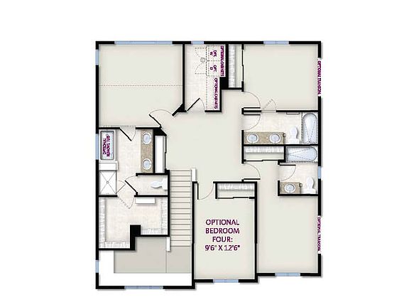 Upstairs (4 bedrooms and 3 bathrooms, laundry room)