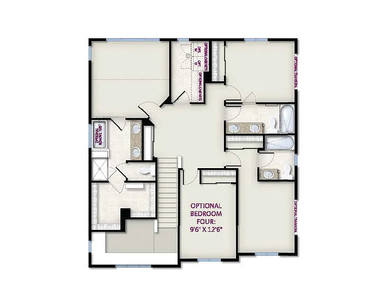 Upstairs (4 bedrooms and 3 bathrooms, laundry room)