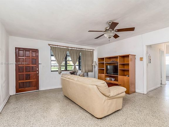 Living room w/terrazzo flooring