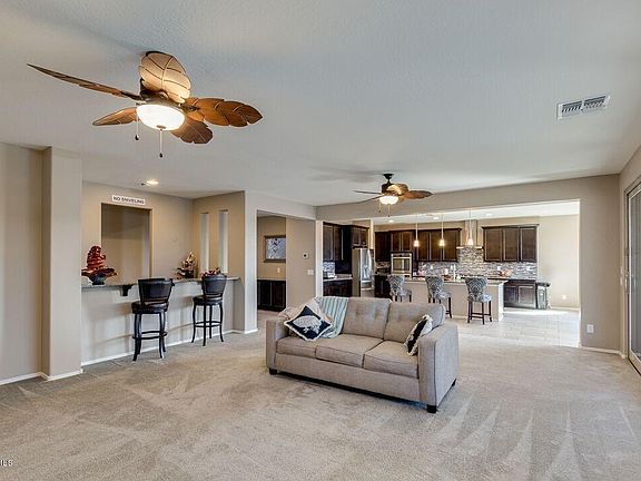 living area kitchen