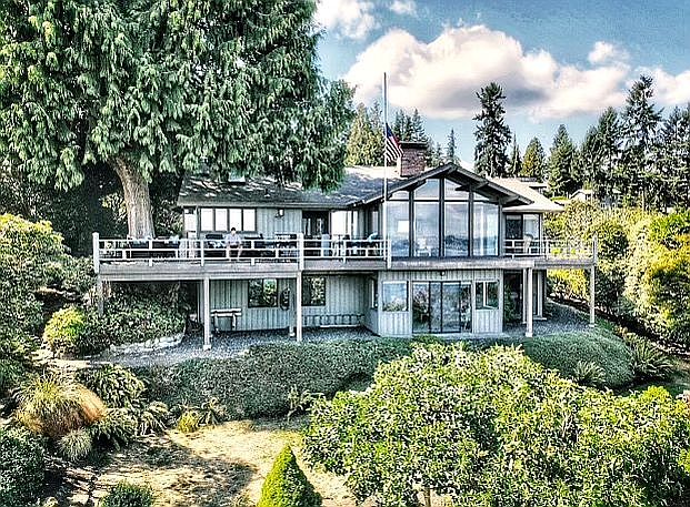View of back deck, windows