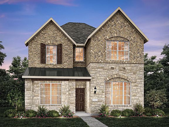 The Courtyard, with covered front porch and 2-car rear entry garage, shown as Exterior C