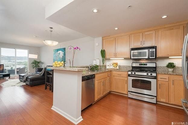 Open kitchen with updated appliances
