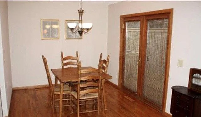 Dining Room with Patio doors to deck