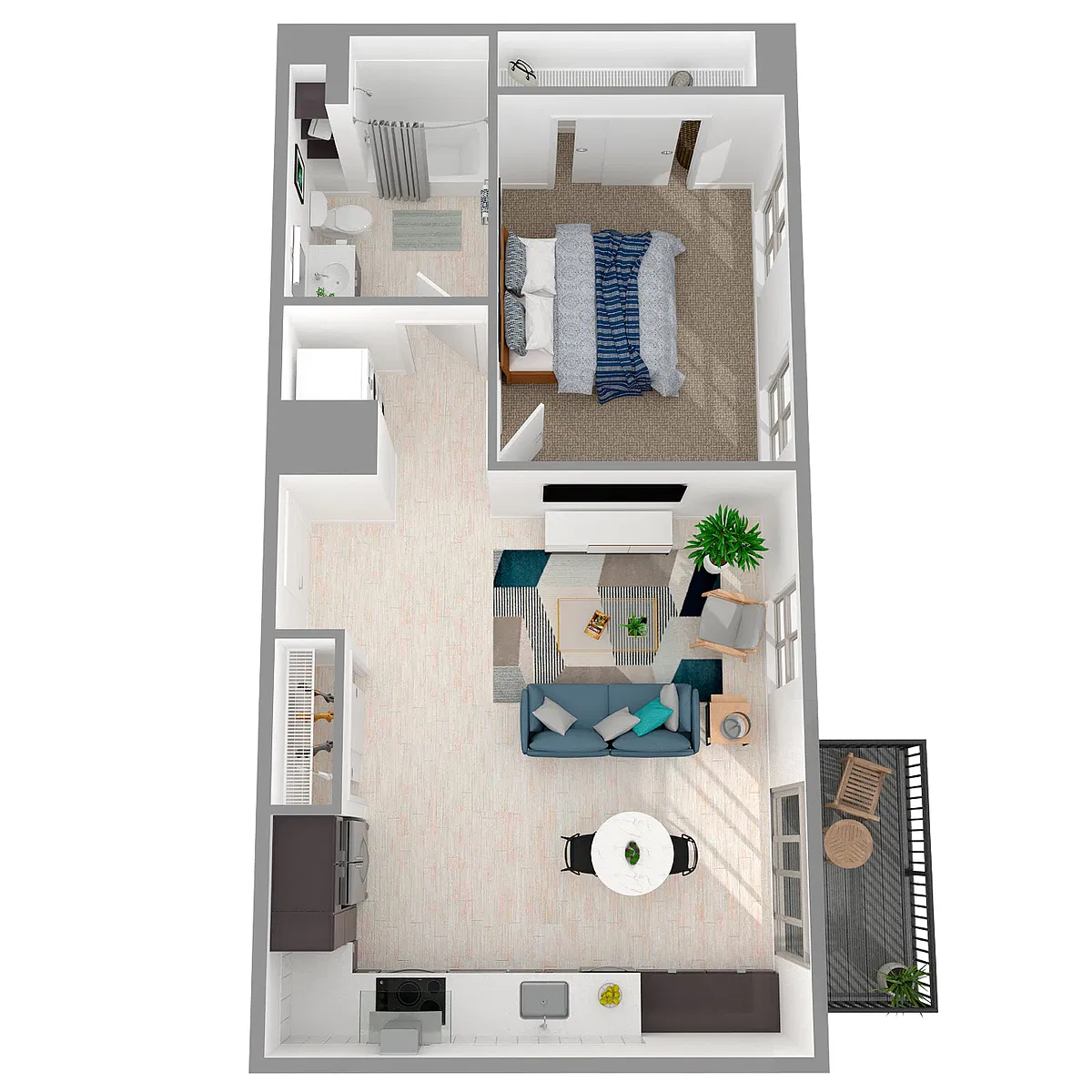 Floor plan 1X1 - A231